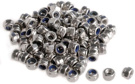 100Pcs M3 Diar 3Mm Rvs Nylon Schroef Lock Hex Nut Insert Moeren
