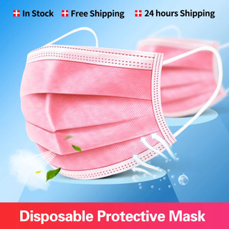 100pcs Mask Disposable Three-layer Nonwove Mask Anti Dust Mouth Mask Windproof Face Masks Mascarilla In Stock 24 Hours Fast Ship