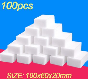100Pcs Melamine Spons Magische Spons Gum Voor Melamine Spons Cleaner Spons Keuken Badkamer Accessoires 100*60*20Mm