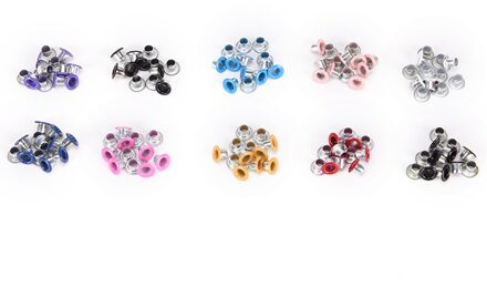 100pcs Metalen oogjes Voor embelishment Scrapbooking Stempelen Card Making Ronde Gemengde kleur Naaien Accessoires Kledingstuk 3mm Gat