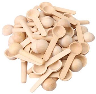 100Pcs Mini Houten Huis Keuken Koken Lepels Tool Zout Kruiden Honing Koffie Lepels