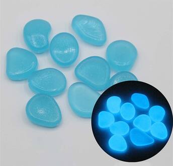 100Pcs Nachtlampje Pebbles Lichtgevende Kunstmatige Pebble Stone Fish Tank Light-Emitting Decor Gereedschap Aquarium Decoratie Steen Blauw