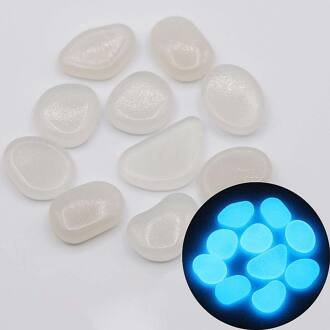 100Pcs Nachtlampje Pebbles Lichtgevende Kunstmatige Pebble Stone Fish Tank Light-Emitting Decor Gereedschap Aquarium Decoratie Steen wit