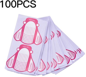 100Pcs Nail Uitbreiding Gids Tape Nail Art Tips Uitbreiding Vorm Acryl Uv Gel Diy Manicure Tool