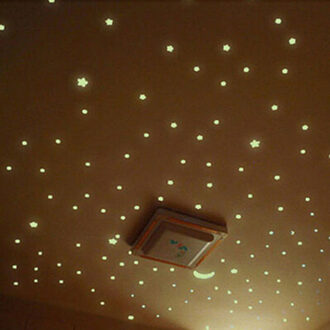100Pcs Noctilucent Sticker/Vinyl muursticker Ster in sky Bright Shining in dark Keuken decoratie Thuis Fluorescerende