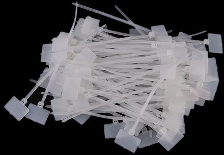 100pcs Nylon Label Tie Netwerk Kabel Zip Zelfsluitende Trim Wrap Loop Draad Bandjes 11cm Lengte Voor huishoudelijke Apparaten