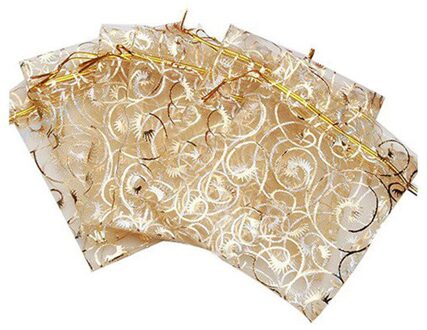 100Pcs Organza Tassen Mooi Sieraden Verpakking Tassen Wedding Christmas Pouches Bag 9X12 Cm