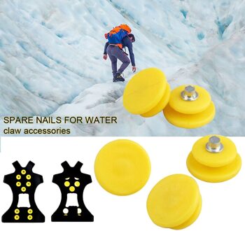 100Pcs Pet Winter Schoenplaten Slijtvastheid Spare Stijgijzers Spikes Ice Gripper Klimmen Geel Wandelen Buitensporten Non Slip