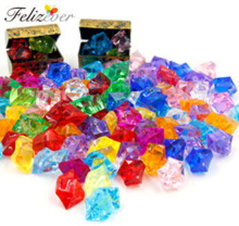 100pcs Piraat Juwelen Schat Borst Piraat Feestartikelen Party Decoraties Acryl Crystal Gems Vaas Filler Confetti