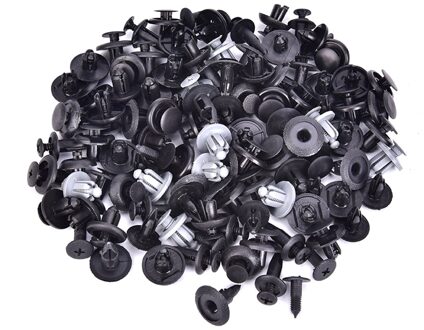 100Pcs Plastic Gemengde Schroef Klinknagel Clip Sluiting Set Voor Auto Kofferbak Bumper Fender