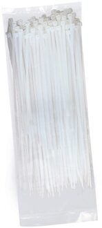 100Pcs Plastic Nylon Tie Zelfsluitende Bevestiging Ring Cable Zip Ties Set Voor Familie Outdoor Camping Accessoires wit-S