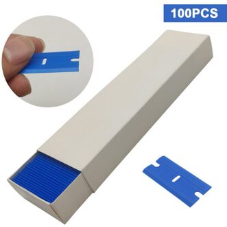 100Pcs Plastic Scheermesje Voor Schraper Carbon Vinyl Film Wrapping Zuigmond Sticker Lijm Remover Auto Glazenwasser Plastic Blade