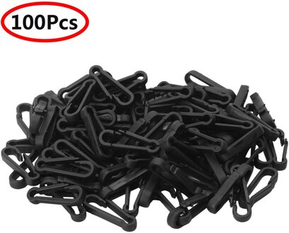 100Pcs Plastic Snap Clip Haken Mini Karabijnhaak Gesp Paracord Rugzak Bandjes Tas Onderdelen Voor Rugzak Portefeuilles Haken zwart