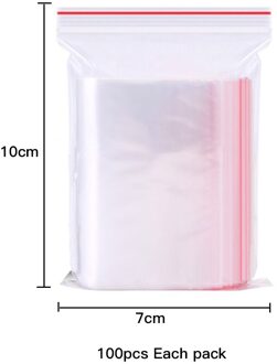 100Pcs Plastic Ziplock Voedsel Verpakking Sieraden Kleine Zip Lock Tassen Helder Vers Houden Stofdicht Hersluitbare Snoep Opslag 7X10cm