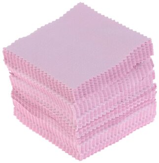 100Pcs Polish Reinigen Polijsten Doek Voor Zilver Goud Metalen Vegen Doek Houden Sieraden Shining Gereedschap Sieraden Gereedschap 8x8cm Roze