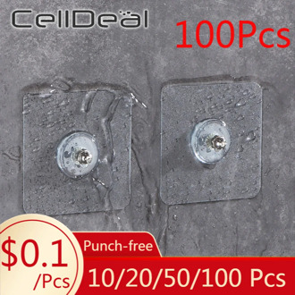 100pcs Punch-free Non-marking Screw Stickers Wall Picture Hook Invisible Traceless Hardwall Drywall Picture Hanging Kit Hanging