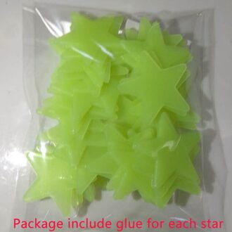 100Pcs Pvc Sterren Glow Stickers Lichtgevende In Donkere Nacht Fluorescerende Muur Art 3D Thuis Sticker Voor Kinderkamer Plafond schakelaar Decoratie geel