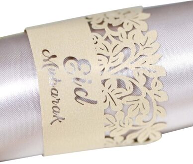 100Pcs Ramadan Decoratie Servet Houder Hollow Papier Ring Eid Mubarak Moslim Kareem Wedding Party Tafel Decor BGGD