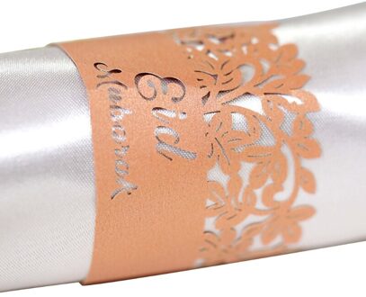 100Pcs Ramadan Decoratie Servet Houder Hollow Papier Ring Eid Mubarak Moslim Kareem Wedding Party Tafel Decor BZ