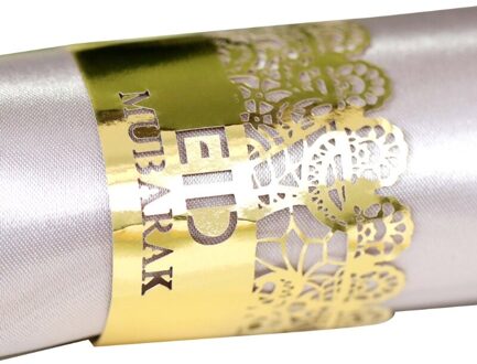 100Pcs Ramadan Decoratie Servet Houder Hollow Papier Ring Eid Mubarak Moslim Kareem Wedding Party Tafel Decor RFGD