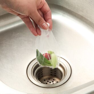 100Pcs Riool Water Filter Wegwerp Gootsteen Zeef Tas Douche Sink Haar Vuilnis Opslag Netje Voor Thuis Restaurant 30 stk