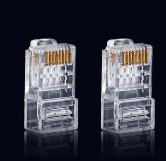 100PCS RJ45 8P8C CAT6 Crystal Head Modular Plug Gold Plated Network Connector