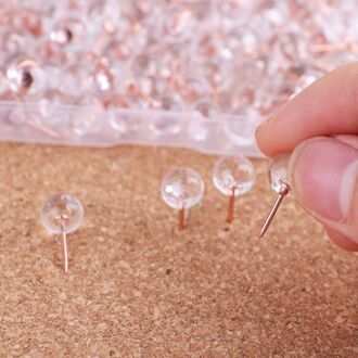 100Pcs Rose Gold Pushpins Thumb Punaise Board Ronde Bal Tekening Muur Studs