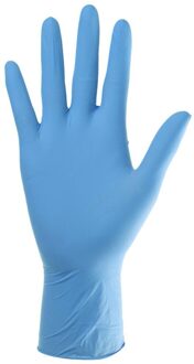 100Pcs Rubber Comfortabele Wegwerp Monteur Nitril Handschoenen Examen Handschoenen blauw / L