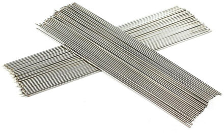 100Pcs Rvs Barbecue Naald Bbq Barbecue Platte Ronde Spiesjes Bbq Naald Anti-Slip Handvat Barbecue Teken