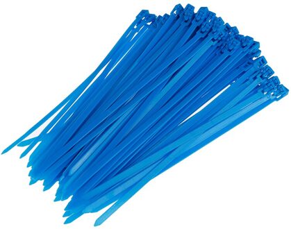 100pcs Self-Lock Cable Ties Plastic Nylon Wire Ties Cable Zip Ties 4.8x200 (mm) Nylon Ties Fasten Loop Cable blauw