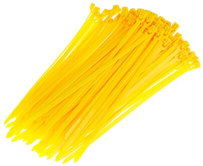 100pcs Self-Lock Cable Ties Plastic Nylon Wire Ties Cable Zip Ties 4.8x200 (mm) Nylon Ties Fasten Loop Cable geel