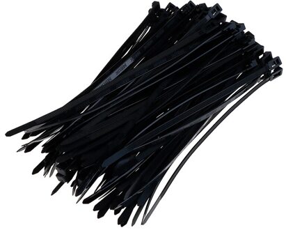 100pcs Self-Lock Cable Ties Plastic Nylon Wire Ties Cable Zip Ties 4.8x200 (mm) Nylon Ties Fasten Loop Cable zwart