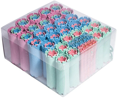 100Pcs/Set 10 Sizes Hair Perm Rods Kit Cold Permanent Bar Plastic Curlers Rollers Set Wave Fluffy Corn Hair Maker Styling