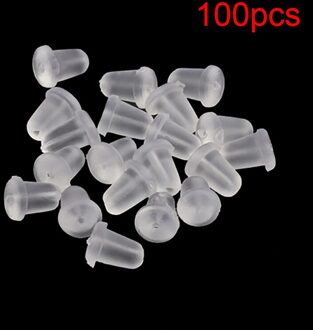100Pcs Silicone Rubber Earring Sluiting Transparante Oor Moer Inpluggen Oorbellen Diy Sieraden Bevindingen Accessoires Oor Inpluggen