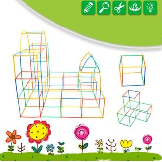 100Pcs Stro Constructor Kit Stuurpen Bouw Fort Building Activiteit Speelgoed