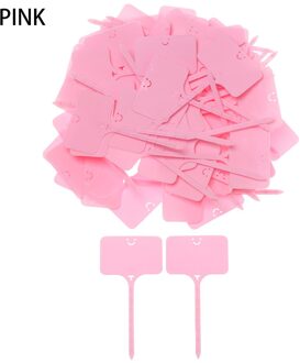 100Pcs T Vorm Tuin Etiketten Tuinieren Plant Classificatie Markers Sorteren Zaailing Tags Kas Kwekerij Potten Schrijven Plaat roze