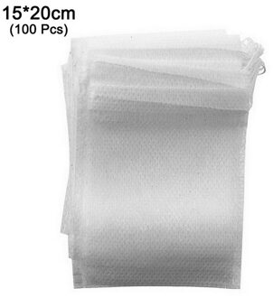 100Pcs Theezakjes Food Grade Lege Geurende Theezakjes Ei Met String Genezen Seal Filter Papier Voor Kruid Losse Thee keuken Accessoire 100stk 15X20cm