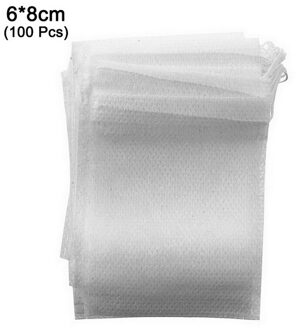100Pcs Theezakjes Food Grade Lege Geurende Theezakjes Ei Met String Genezen Seal Filter Papier Voor Kruid Losse Thee keuken Accessoire 100stk 6X8cm