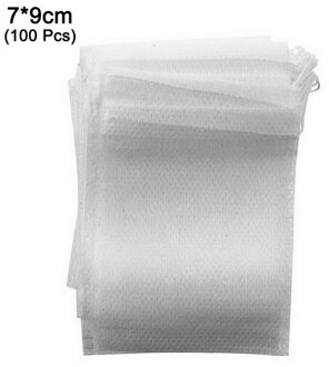 100Pcs Theezakjes Food Grade Lege Geurende Theezakjes Ei Met String Genezen Seal Filter Papier Voor Kruid Losse Thee keuken Accessoire 100stk 7X9cm
