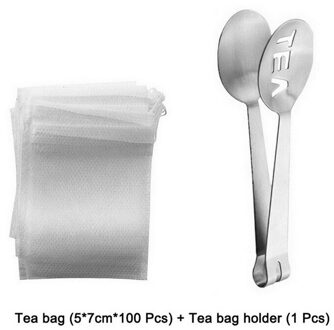 100Pcs Theezakjes Food Grade Lege Geurende Theezakjes Ei Met String Genezen Seal Filter Papier Voor Kruid Losse Thee keuken Accessoire 5X7cm zak met clip