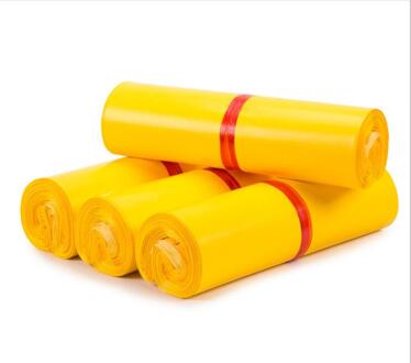 100Pcs Thicked Geel Plastic Poly Opbergtas Envelop Mailing Zakken Koerier Zakken Gladde Pe Zelfklevend Seal Plastic pouch 17x30cm geel