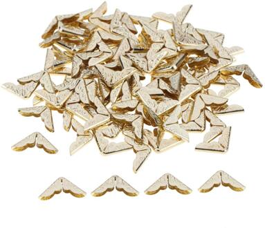 100Pcs Tone Duurzaam Scrapbooking Albums Hoekbeschermers Kaart Bestand Menu Metalen Boek Voor Scrapbooking Albums 'S Mappen Bestand goud