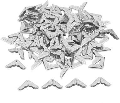 100Pcs Tone Scrapbooking Albums Hoekbeschermers Kaart Bestand Menu Metalen Boek Voor Plakboeken Menu 'S Mappen Hoekbeschermers zilver
