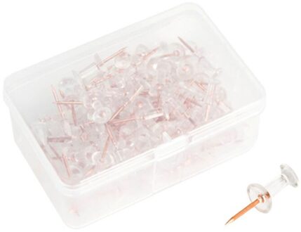 100Pcs Transparant Rose Gold Push Pins Thumb Punaise Board Pins Tekening Foto Muur Studs Kantoor Schoolbenodigdheden