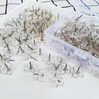 100pcs Transparante Bloem Punaise Pruim Creatieve Decoratie Nagels Fotowand Art Nagels Push Pins Decoratieve Pins Dressmaking