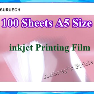100Pcs Transparantie Clear Brand A5 Size (150X210Mm) Alleen Voor Inkjet Printer Afdrukken Film