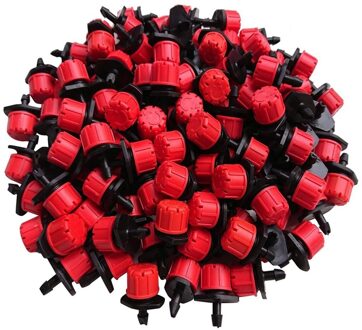 100Pcs Tuin 1/4 Inch Verstelbare Slang Micro Flow Dripper Drip Water Druppelaar Hoofd Verneveling Water Druppelaar Irrigatie Sprinklers.