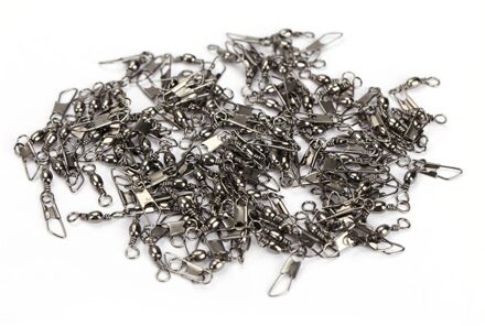 100Pcs Vissen Barrel Swivel Pin Connector Solid Ringen Met Interlock Snap TOO789