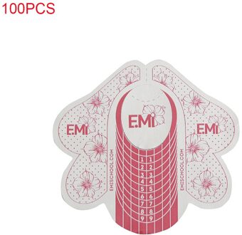 100Pcs Vlinder Nail Vorm Zelfklevende Nail Art Papierlade Vlinder Papier Houder Crystal Maple Leaf Vorm Papier tray Nail Art een size