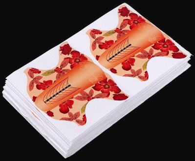 100Pcs Vlinder Nail Vorm Zelfklevende Nail Art Papierlade Vlinder Papier Houder Crystal Maple Leaf Vorm Papier tray Nail Art oranje